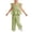 Green, variant on Girls' Plaid Two-Piece Set With Small Fly Sleeves, Sleeveless Buttons, Low Neck Top, And Daily Outdoor Pants Set Sizes 1-6