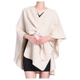 thumbnail image 2 of DPTALR Womens Comfort Solid Color Temperament Solid Color Woolen Cape Cape Jacket, 2 of 5