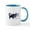 White/Blue Inside, variant on CafePress - Running Huskies Mug - 11 oz Ceramic Mug - Novelty Coffee Tea Cup