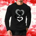 thumbnail image 6 of UVEASISHA Heart Graphic Tees for Men Long Sleeve Waffle Knit Shirts Big and Tall Casual Valentines Day Tshirts Regular Fit Stylish Workout Shirt Black 3XL, 6 of 10