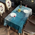 thumbnail image 2 of Rectangle Waterproof Tablecloth Turquoise and Grey Abstract Art Painting Reusable Indoor/Outdoor Durable Table Cover for Kitchen and Dining Room 60 Inch X 102 Inch, 2 of 6