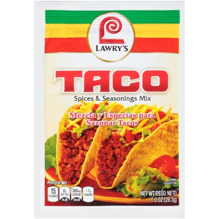 (4 Pack) Lawry's Taco Seasoning Mix, 1 oz