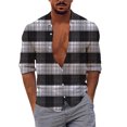 thumbnail image 1 of Camisas Y Playeras Hombres Casual Manga larga Primavera Verano Turndown Neck 3D Impreso Camisas Moda Top Blusa Camisas (D, XL), 1 of 5