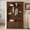 Walnut, variant on 48.7 Inch Farmhouse All-in-One Hall Tree with Adjustable Shelves, Retro Arched Entryway Storage Bench with 3 Cabinets and 4 Golden Hooks for Mudroom, Hallway, Walnut