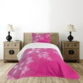thumbnail image 4 of Ambesonne Hot Pink Quilted Bedspread Set 2 Pcs, Vibrant Floral Modern, Twin Size, Hot Pink White, 4 of 5