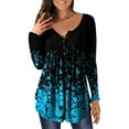 thumbnail image 1 of Seyurigaoka Women Loose Tops Printing Long Sleeve Wide Hem Blouse Base Shirt, 1 of 9