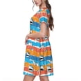 thumbnail image 2 of Easygdp Shark On Line para Vestido Transpirable de Mujer, Vestido Suelto de Manga Corta con Pliegues y Bolsillos para el Verano, 2 of 6