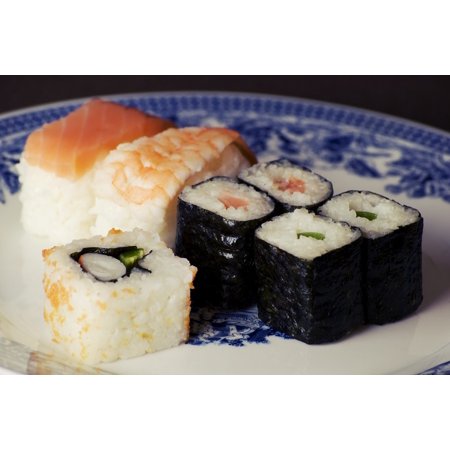 - LAMINATED POSTER Rolls Shrimp Salmon Sushi Food Rice Maki Fish Poster 24x16 Adhesive Decal