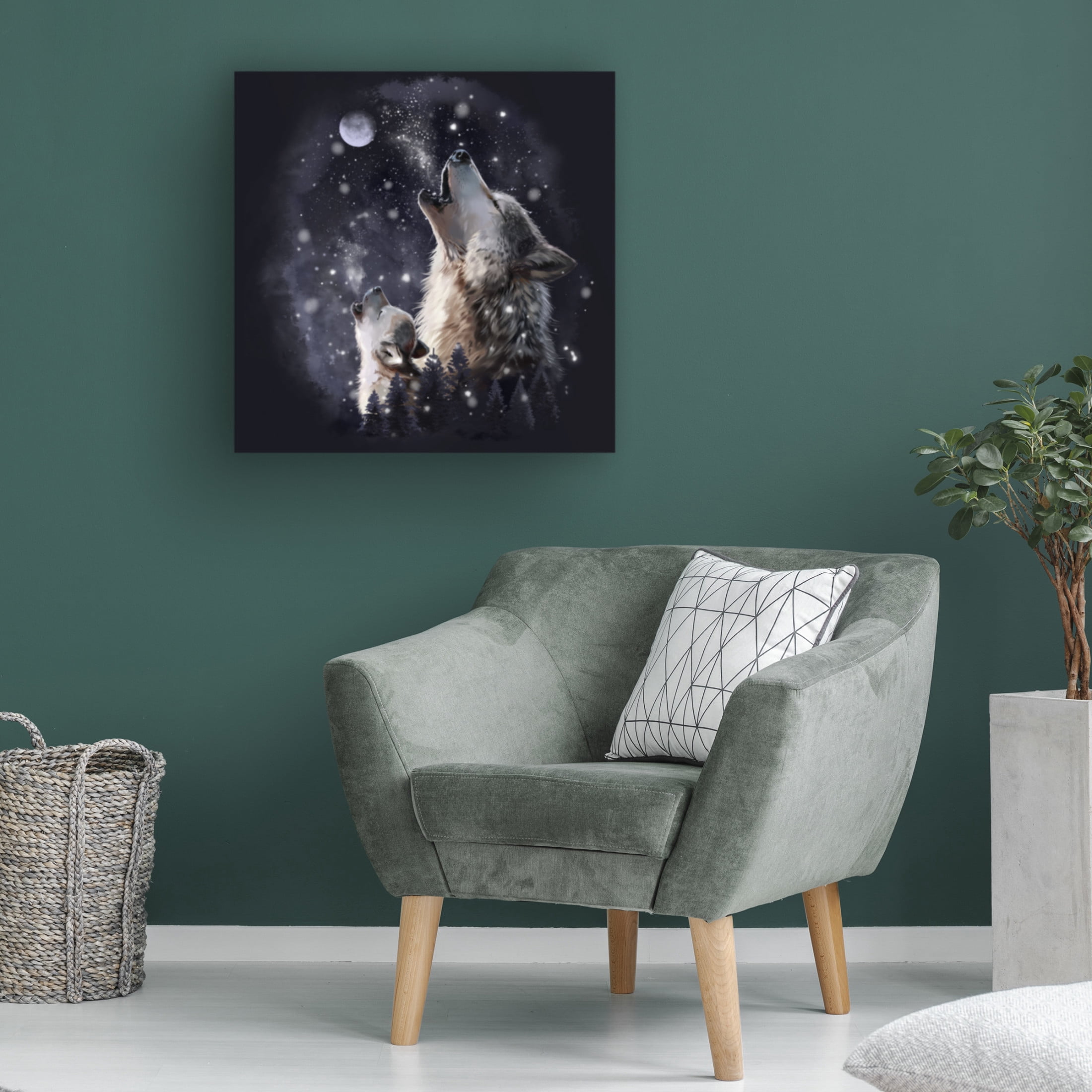 Canvas Wall Art - Kajenna Art '939 - Midnight Howl' Wall Art for Living Room, Bedroom, or Office Décor by Trademark Fine Art - 24 x 24 Inches