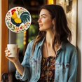 thumbnail image 6 of Rooster in Flowers Stained Glass Suncatcher Colored Handmade Window Hangings Glass Suncatcher Crafts Kits for Indoor Garden Christmas Decor and Memorial 16x16cm(1), 6 of 7
