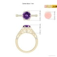 thumbnail image 4 of ANGARA Natural Round 1.15 ct Amethyst Hexagonal Halo Ring with Filigree in 14K Yellow Gold for Women (Size-7mm) | February Birthstone, Anniversary, Jewelry Gift for Women | Natural Amethyst Ring, 4 of 9