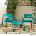 thumbnail image 3 of Calvert Outdoor Modern 2 Seater Iron Chat Set, Matte Teal, 3 of 10