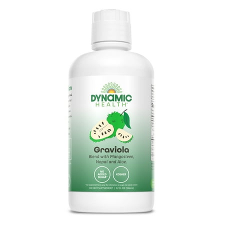 Dynamic Health Graviola Blend | Juice Formulated with 100% Organic Graviola, Mangosteen, Aloe Vera & Nopal | Vegetarian, No Gluten or BPA | 32oz