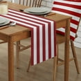 thumbnail image 2 of Table Runner Dresser Scarves 120 Inch Long, Classic Red and White Stripes Linen Dining Table Runners Christmas Classic Stripe Tabletop Scarf for Wedding Holiday Party Kitchen, 2 of 7