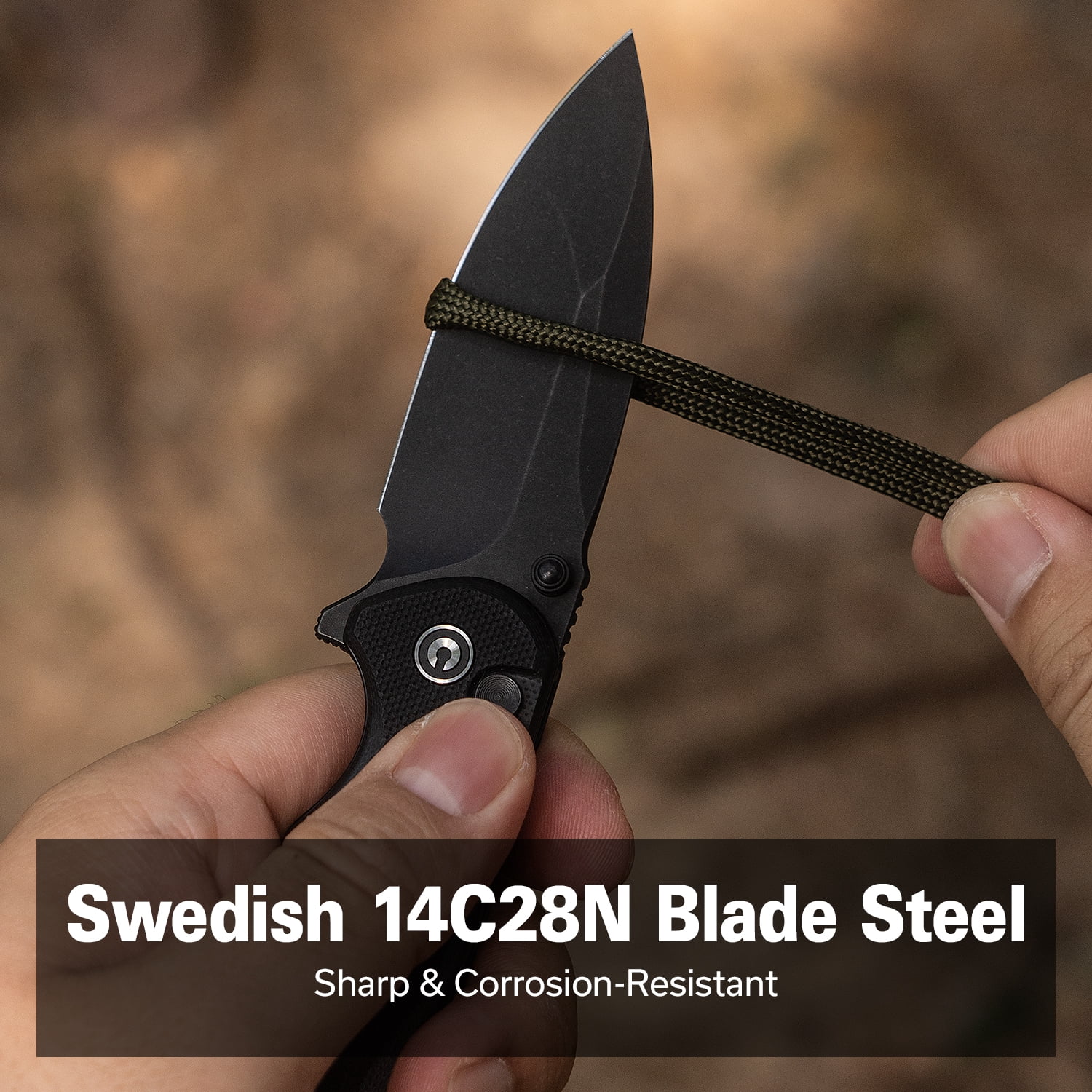 CIVIVI Triptych Pocket Folding Knife with 2.97" 14C28N Blade G10 Handle C23085B-1, Black