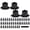 Black, variant on Chrome Semi Truck Hub Cover Wheel Set Rear 33mm Nut Covers Spiked Removable caps