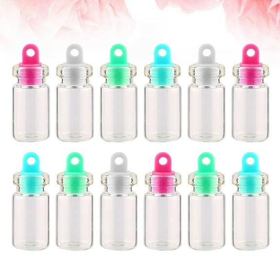 WHAMVOX  50 Pcs Wishing Bottle Transparent Bottles Mini Small Jars with Lids