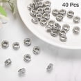 thumbnail image 3 of Uxcell 40Pcs 10mm Large Hole Rhinestone Beads, European Bulk Spacer Bead (Silver), 3 of 5
