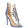 thumbnail image 1 of Women Rhinestone Embellished Transparent Straps Stiletto Heel Sandal 19070, 1 of 4