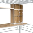 thumbnail image 5 of Full Size Loft Bed with Desk and Shelf , Clearance Loft Beds with Ladder, Metal Bed Frame for Living Room, Noise Free, White, 5 of 7