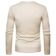 thumbnail image 4 of Fesfesfes Long Sleeve Shirt Mens Solid Color Slim Casual Pullover Long Sleeve Shirt Blouse Sale Clearance, 4 of 8