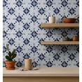 thumbnail image 4 of S4sassy Self Adhesive Wallpaper, Geometric Tile Wallpaper, Blue Removable DIY Vinyl Tile Pattern Wall Covering, Textured Peel and Stick Contact Paper for Entryway wall, Kitchen Backsplash-25"x120", 4 of 8