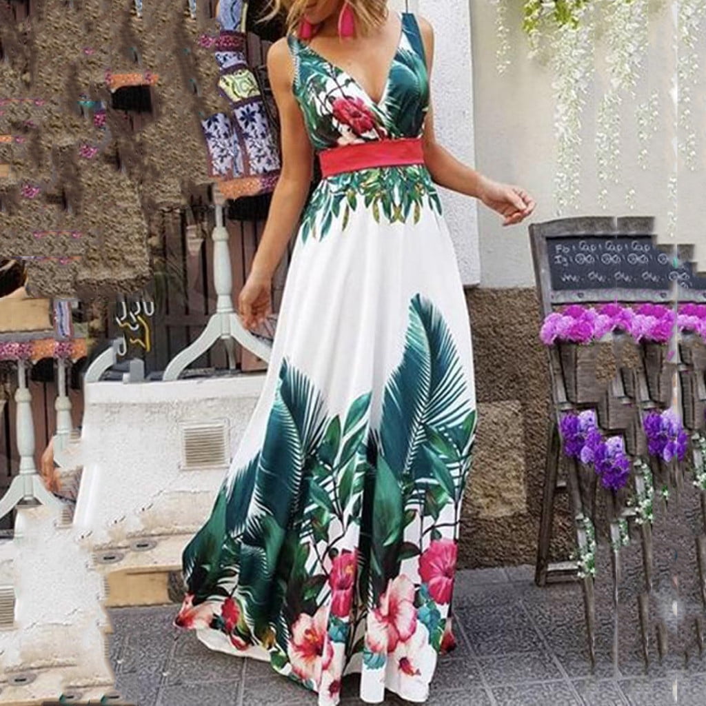 bohemian print maxi dress