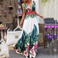 thumbnail image 2 of IROINNID A-Line Dress For Women Fashion Summer Sleeveless Waist Bohemian Print Maxi Dress V-Neck Full-Length Dress, 2 of 9