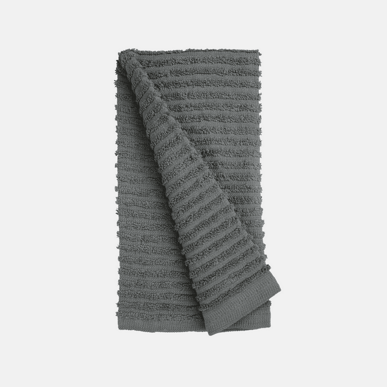 Linteum Textile Gray Ribbed Bar Mops, Cleaning, Absorbent Towels