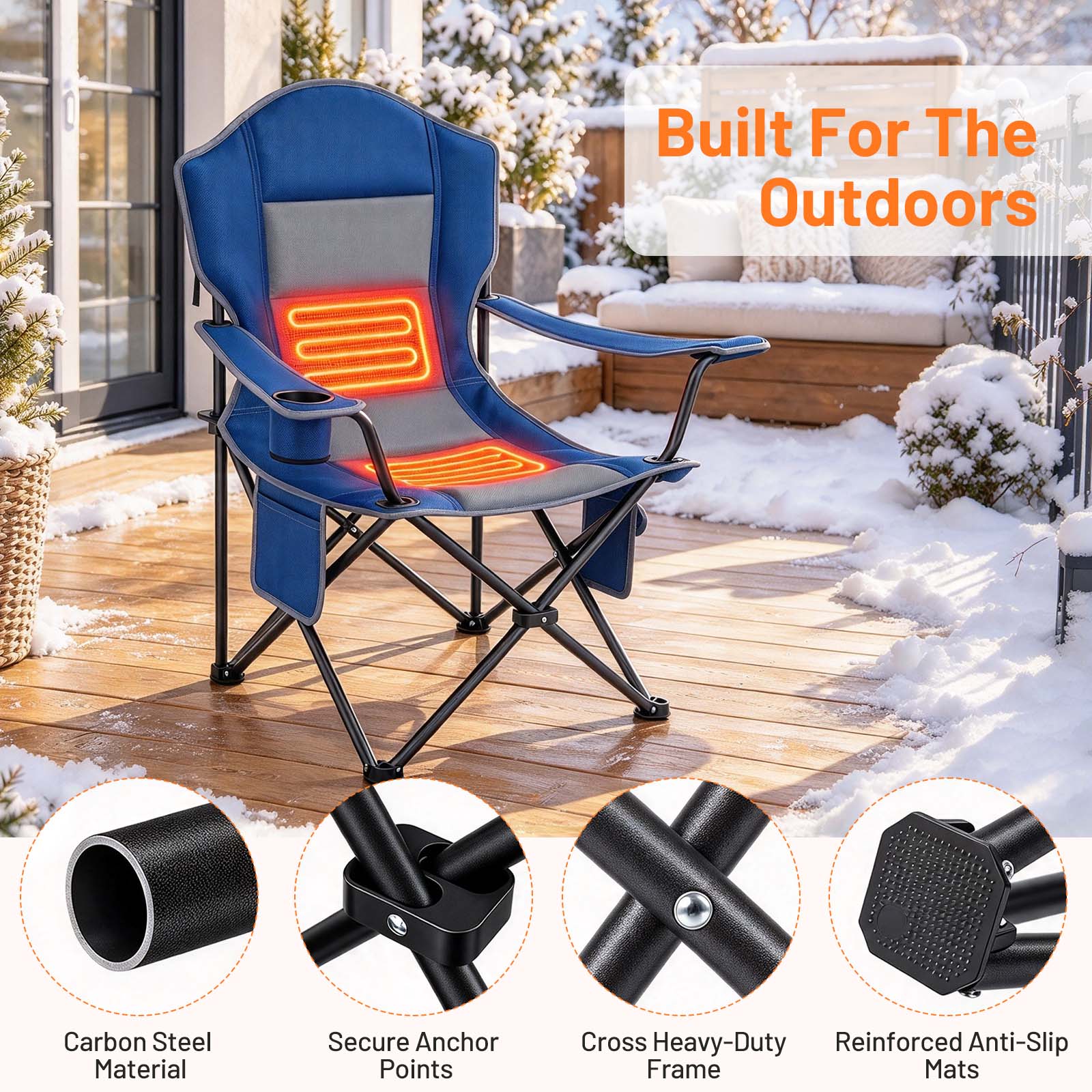 Simenmax Heated Camping Chair with USB Power photo 2