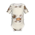 thumbnail image 2 of Balery Brown Cat Cartoon Pattern Baby Climbing Clothes Infant Bodysuit Cute Infant Bodysuit Baby Romper-12 Months, 2 of 7