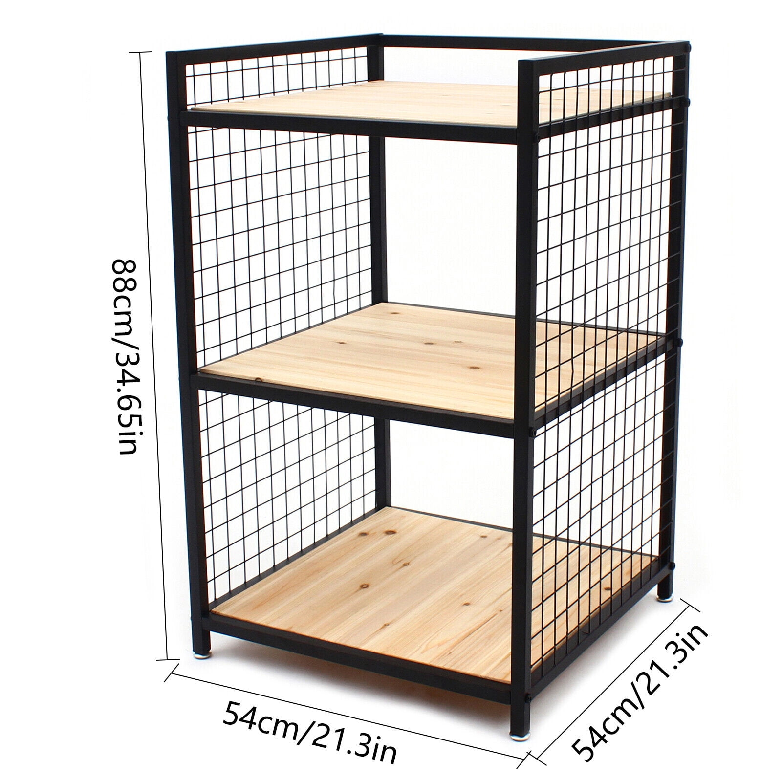 FETCOI Storage Rack 3-Tier Shelving Modern File Cabinet Printer Stand Home Office Stand