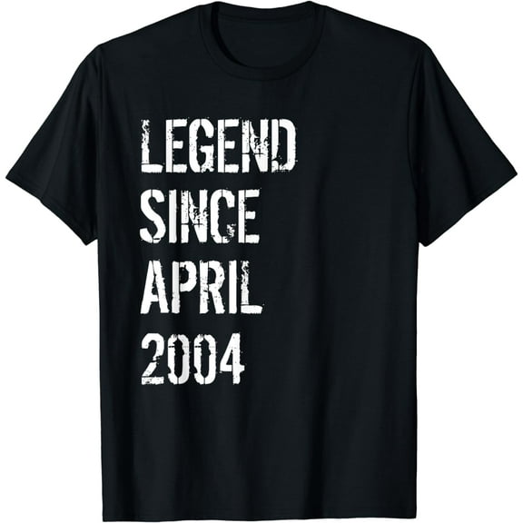 20th Birthday Boys Girls Legend Since April 2004 20 Year Old Funny Creative Graphic T-Shirt