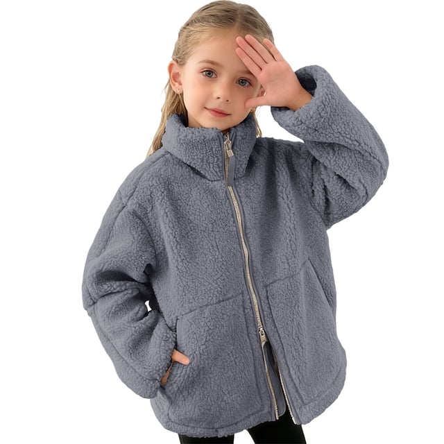 Abrigo para niños y niñas, chaqueta polar de invierno para niños pequeños, ropa de abrigo cálida, abrigo para niños