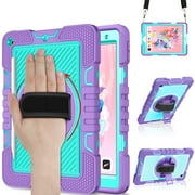iPad 9th Generation Case, iPad Case 10.2 for 8th/7th Generation, Wintekd Shockproof [360 Rotating Stand] [Hand/Shoulder Strap] [Pencil Holder] Kids Case for New iPad 10.2" 2021/2020/2019 - Purple