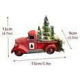 thumbnail image 3 of Red Vintage Truck Model Christmas Ornaments Metal Car Adornments Classic Cars Desktop Decoration Toy with Christmas Tree for Home Office, 3 of 6