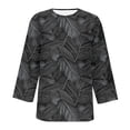 thumbnail image 7 of Levmjia Womens Tops Vintage Boho Floral Printed 3/4 Sleeve T Shirt Loose Casual Round Neck Blouse Pullover Polyester Comfortable All Season, 7 of 7