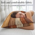 thumbnail image 5 of Farmhouse Burnt Orange Brown Pillow Covers, Linen Long Throw Pillow Case, Vintage Wooden Striped Holiday Pillow Protector Decorative Cushion Cover for Living Room/Bedroom 12" x 20", 5 of 8