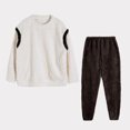 thumbnail image 2 of Giftesty Womens Two Piece Homewear Outfits Nightgown Women's Fall And Winter Standing Collar Thickened Pajama Set Suit Home Clothing Long Sleeve Trousers Pajama, 2 of 6