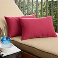 thumbnail image 2 of Sunbrella  Canvas Hot Pink Indoor/Outdoor Knife Edge Pillow (Set of 2) 12 in x 24 in, 2 of 5