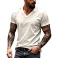 thumbnail image 6 of Trgacdwlo S-4XL Mens Big and Tall Shirts V Neck Short Sleeve Shirts for Men Gym Muscle Athletic Summer Quick Dry Beige Shirts for Men, 6 of 6