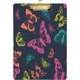 thumbnail image 1 of FMSHPON Color Butterflies on Black Background Clipboard Hardboard Wood Nursing Clip Board and Pull for Standard A4 Letter 13x9 inches, 1 of 7