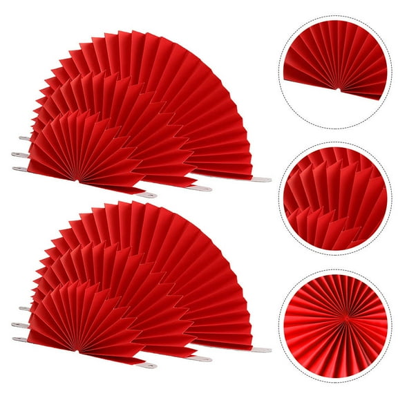 FOMIYES 6Pcs Red Foldable Fan for Home Decoration