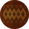 thumbnail image 1 of Ahgly Company Machine Washable Indoor Round Persian Yellow Traditional Area Rugs, 6' Round, 1 of 4