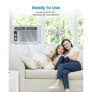 Compact Window Air Conditioner 5,000 BTU – Mini AC Unit with 3 Modes, 7-Speed Settings, Reusable Filter, Quiet Operation for Rooms up to 150 Sq.Ft – Energy-Saving White Unit, 115V