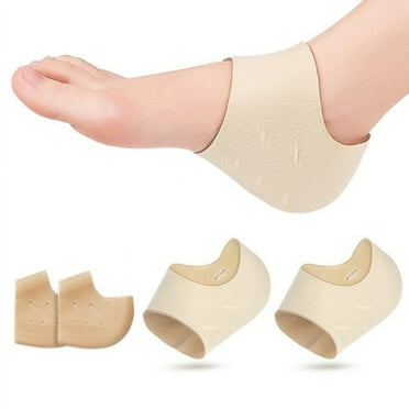 Pinkiou Plantar Fasciitis Foot Pain Relief 1 Pair - Strong and Breathable Heel Protectors, Brushed Lycra & SEBS Heel Pads Cushion Great for Heel Pain, Heal Dry Cracked Heels, for Men & Women
