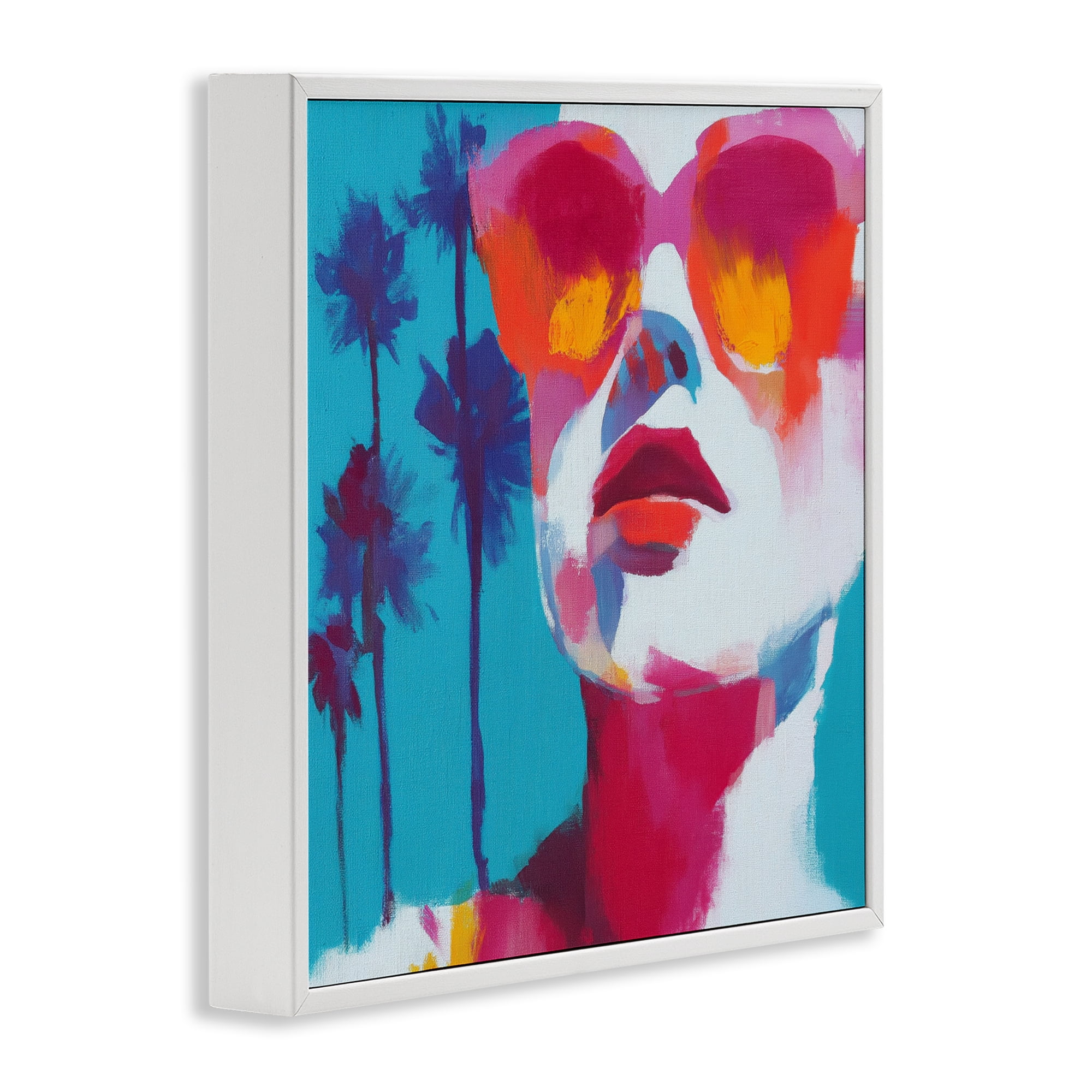 Stupell Industries Expressive Palm Tree Gaze White Framed Giclee Art, design by Chromatic Storm Studio