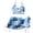 Blue, variant on CCRFTGI Girls Swimsuit 3 Piece Summer Cute Bathing Suit Allover Printed Criss Cross Bikini Set with Cover Up Skirt Beach Swimwear 2-12 Years Black 9-10 Years