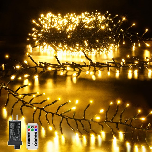 Cadena de luces LED Ccinny 500 de 7,6 m, color blanco cálido, resistente al agua