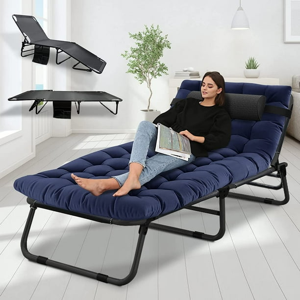 NAIZEA Camping Cots for Sleeping 4 Position Adjustable with Camping Pad